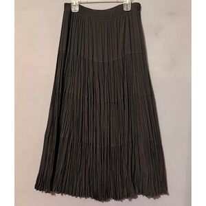 Western Boho Broomstick Skirt Patricia Wolf Texas Black Maxi Wrinkle XL